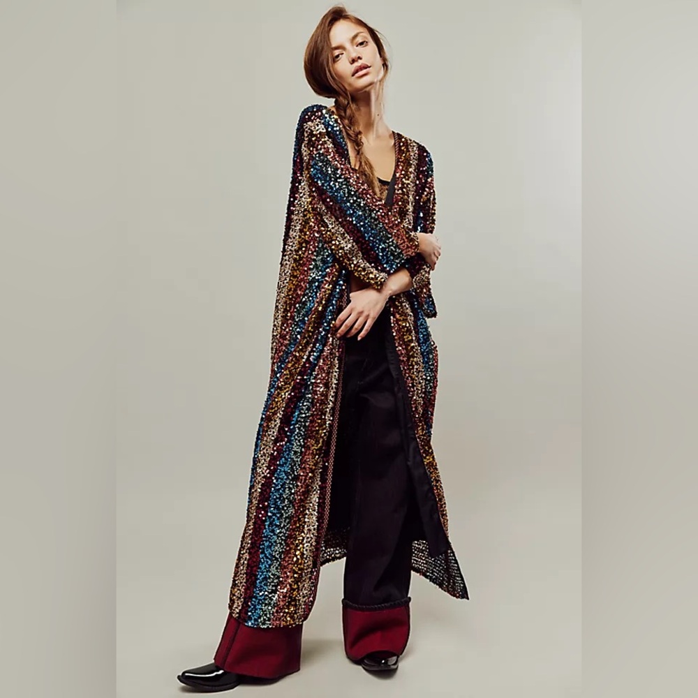 Free People Sequin Prism Robe
